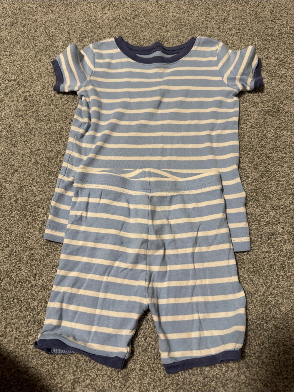 Old Navy Light Blue and White Striped Kids Pajama Set